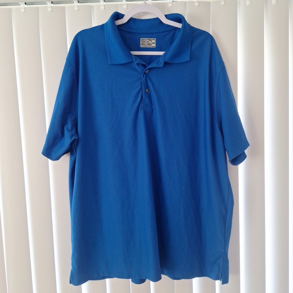 Champions Tour Solid Blue Polo Golf Shirt
